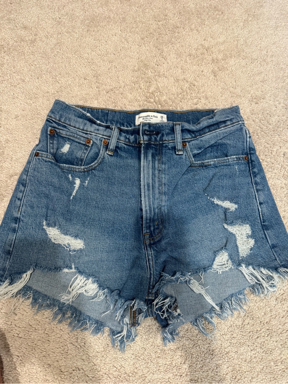 Abercrombie & Fitch Distressed Denim Cutoff Shorts - Blue